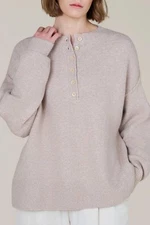Grade & Gather Button Down Pullover Sweater Oat