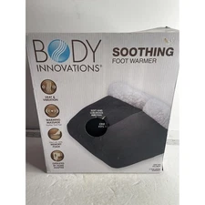 Body Innovations Soothing Foot Warmer With Vibration Massage Memory Foam Black