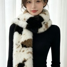 Écharpe Femme Fausse Fourrure À Motifs Colorés Longue Hiver Tour De Cou