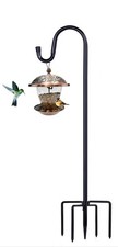 Shepherd Hooks for Outdoor, 1 Pack 62 Inch Bird Feeder Pole with 5 Prongs Bas...