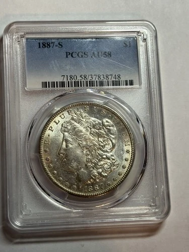 1887-S Morgan Silver Dollar PCGS AU58 Better Date
