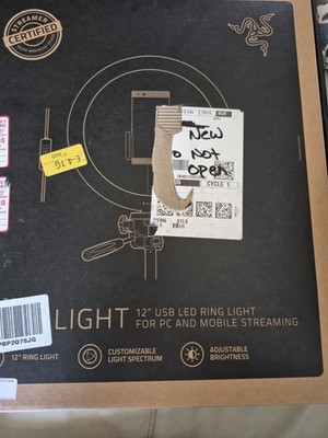 Razer Ring Light 12-inch LED For PC/ Mobil Streaing Tripod, Camera Holder NIB 