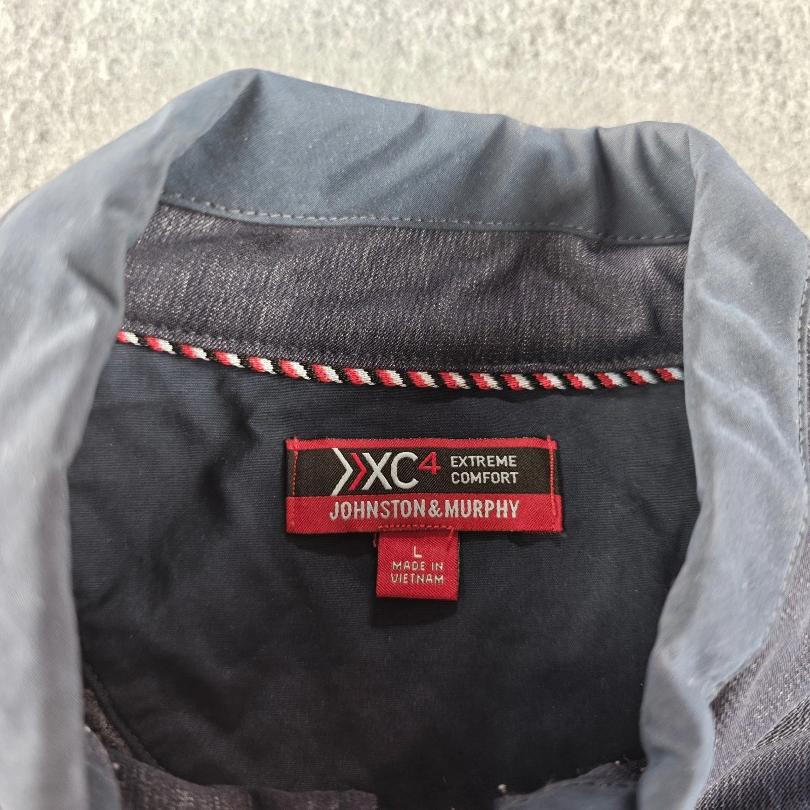Johnston & Murphy XC4 Extreme Comfort Jacket Mens Large Blue Full Zip Stretch - product detail image 3