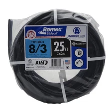 Southwire Romex SIMpull 25 ft Type NM-B 8/3 with Ground 600v Electrical Wire