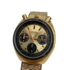 Vintage Citizen 8110 67-9020 Chronograph Mens Watch Gold Dial Day Date Automatic