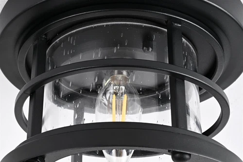 Elegant Lighting Carla 8" Outdoor Flush Mount in Black - Picture 6 of 8