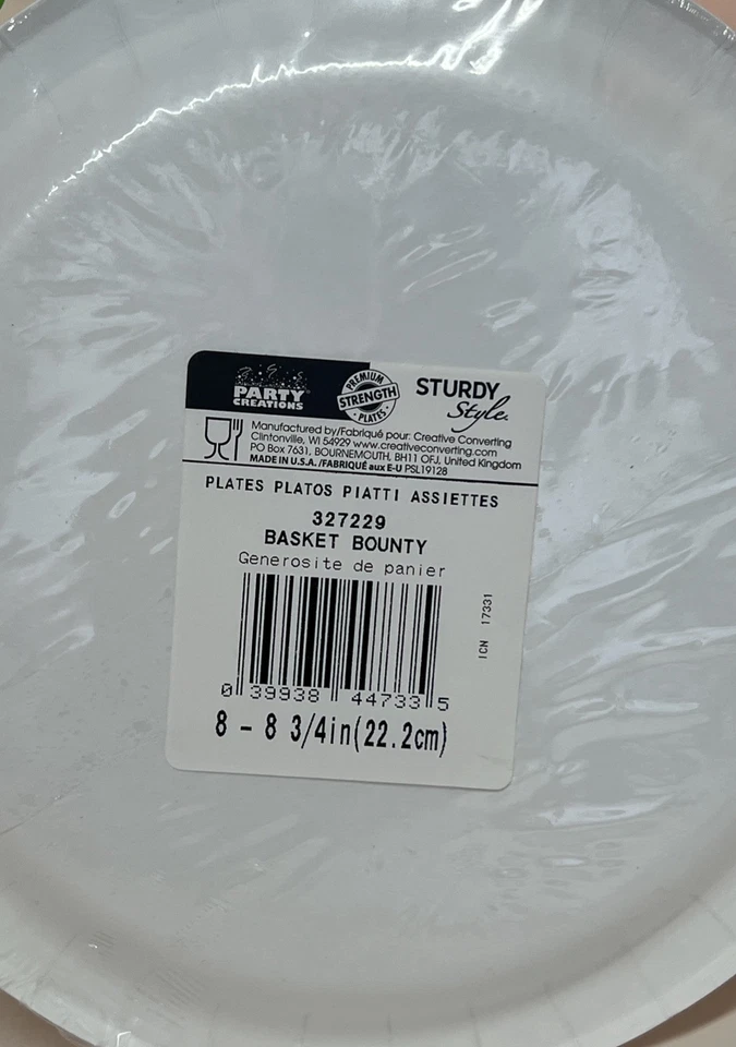 Easter Basket Bounty 9 Inch Paper Plates 8 Pack Easter Plates Easter Decoration - Image 2 of 2