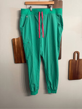 Figs Zamora joggers green nylon scrub pants size Large