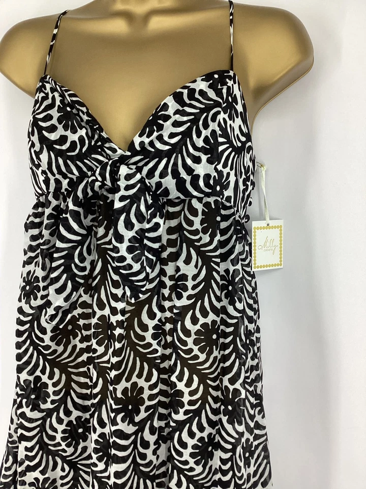 MILLY CABANA MUJER MAXI VESTIDO ESTAMPADO FLORAL S NEGRO BLANCO PRECIO DE VENTA SUGERIDO POR EL FABRICANTE 355 £ ANUNCIO Foto 3 de 4
