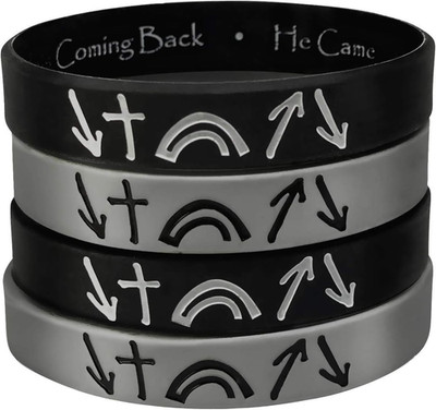 (4-Pack) Christian Inspirational Bracelet Wristbands, Religious Easter Gifts for