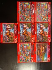 Lot of 7 Artbox 500 Piece Jigsaw Puzzles   Horses, Cabin, Americana Signs