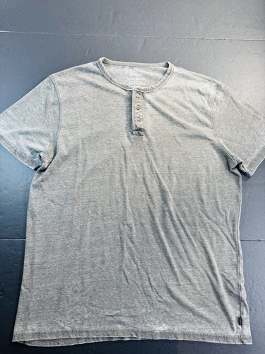Lucky Brand Venice Burnout Herren Henley T-Shirt Gr. XL grau Vintage Look