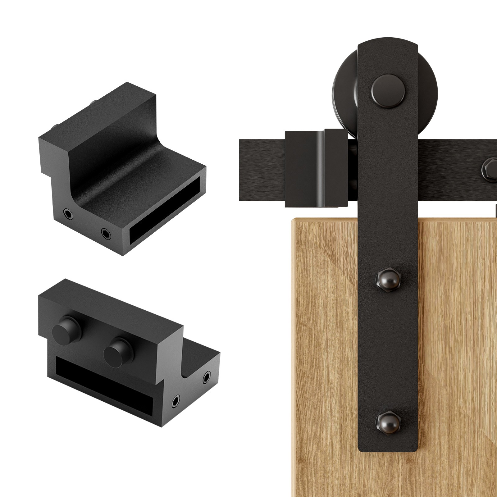 Smooth Sliding Barn Door Stopper Pair for Hardware Kit