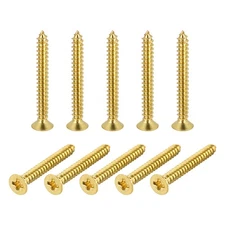 Brass Wood Screws, M4x35mm Phillips Flat Head Self Tapping Connector 150Pcs