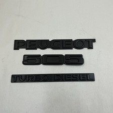 1980-1991 Peugeot 505 Turbo Diesel Trunk Emblem Set Black Factory Oem