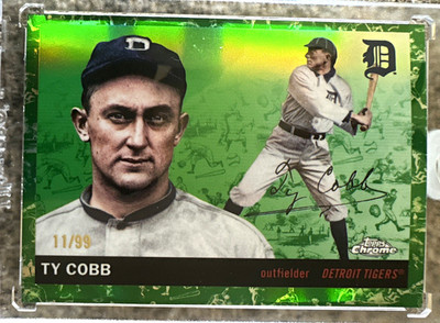 Topps Chrome Ty Cobb Auto Detroit Tigers 11/99 Serial Numbered Parallel