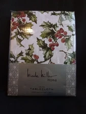 Brand New / Nicole Miller Home / Oblong Tablecloth 60" x 84" -Holiday Collection