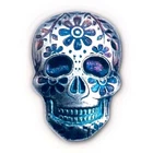 2 oz .999 Fine Silver Sugar Skull - Monarch 3D Art Bar Day of the Dead -...