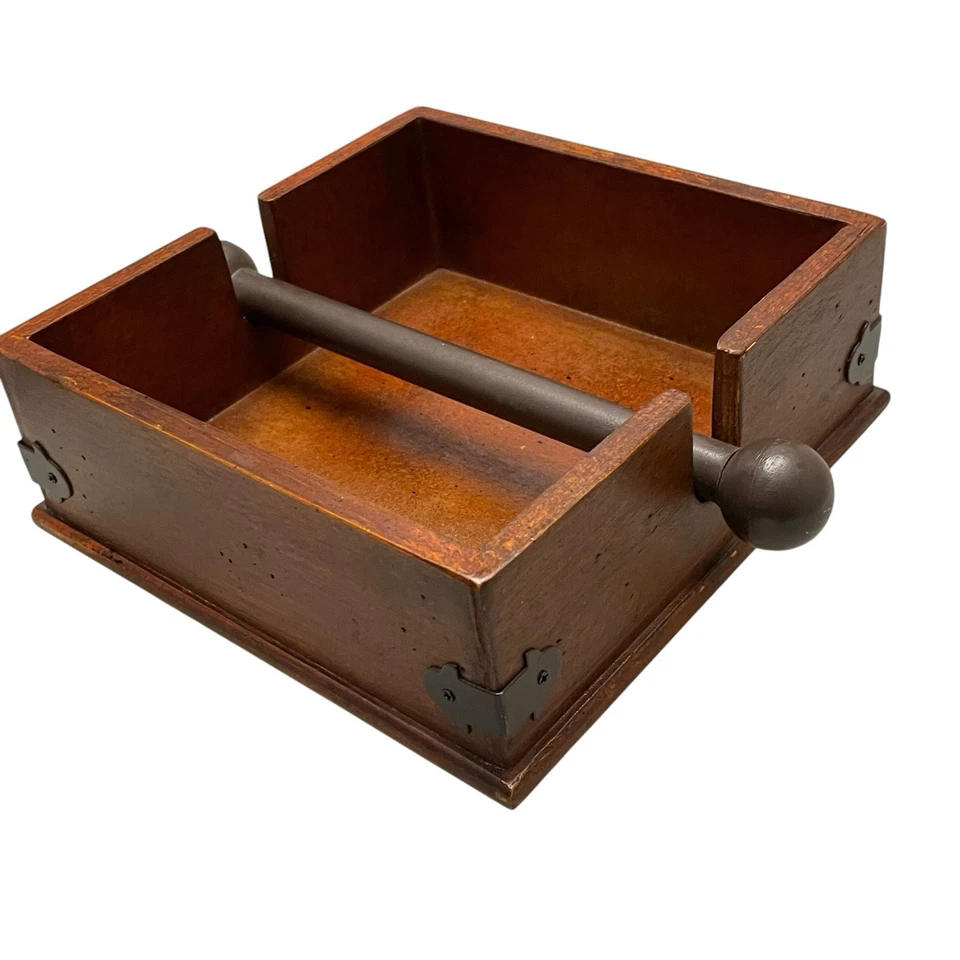 Creative Co-op Rustic Wood Metal & Plastic Square Napkin Holder - Image 4 of 4