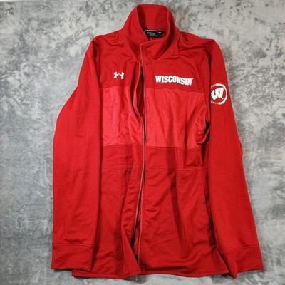 WISCONSIN Badgers Under Armour Full-Zip Jacket Men's XL Loose Fit *Broken Zipper