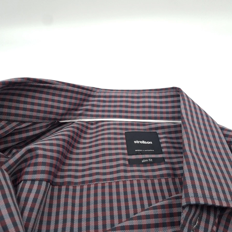 Camicia Uomo Strellson Multicolore Slim Fit A Quadri Cotone Jm4 Taglia 15 38 - Immagine 3 di 4