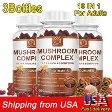 Mushroom Gummies for Adults - 10-in-1 Functional Mushroom Supplement for Mood