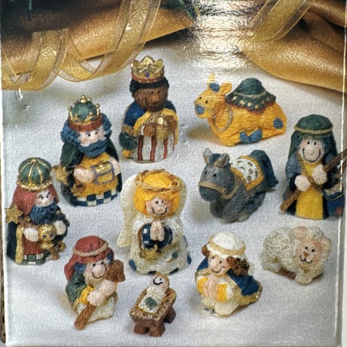 GIFTCO Miniature Sacra Natività Vintage Set 11 Pezzi Polystone - Ottime In Scatola - Foto 10 di 11