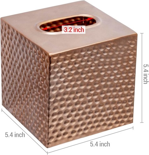 Bathroom Decorative Copper Metal Tissue Box, Tissue Holder with Open Bottom - Picture 4 of 7