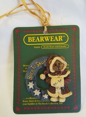 Boyds Bears & Friends Bearware Collection Pin / Brooch #26016 Born to Shop 