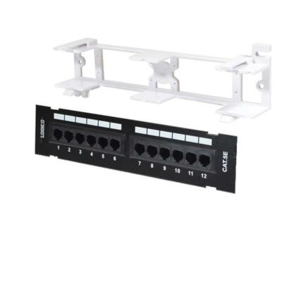 CAT5E Cable UTP 12 Port Network Mini Patch Panel with Surface Wall Mount Bracket