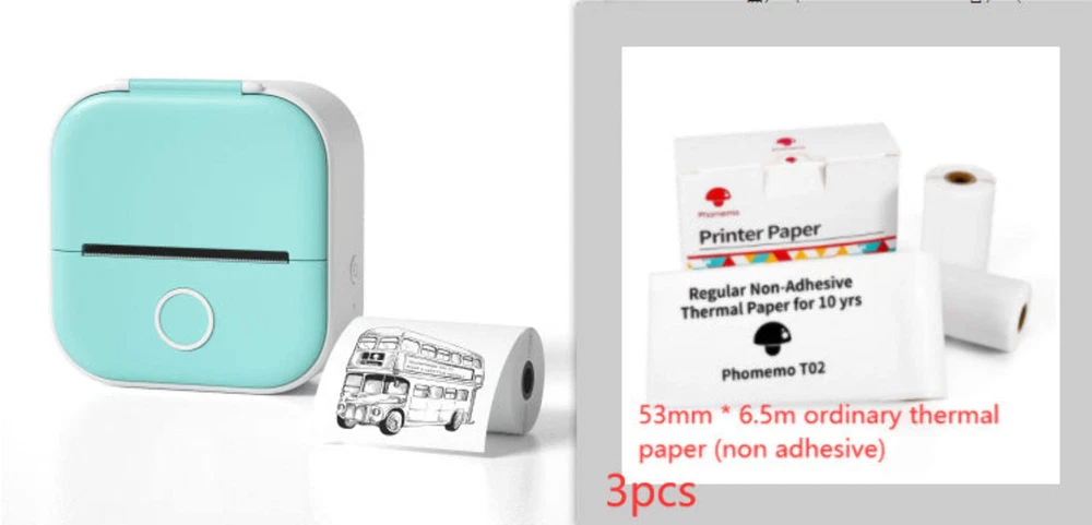 Portable Mini Thermal Label Printer for Home Photos Student Study Error Notes
