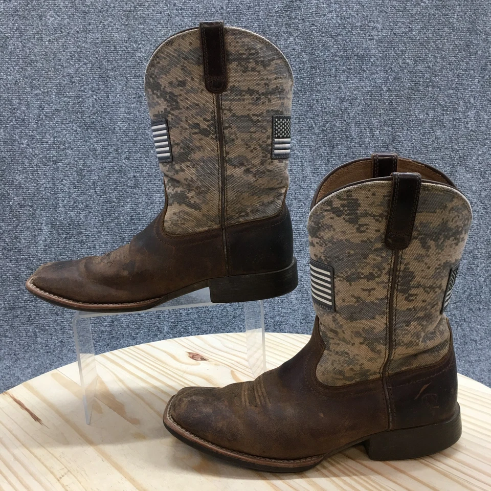 Ariat Botas Juveniles 4.5 Patriot Vaquero Occidental Marrón Camuflaje Pull On 10027279 Foto 2 de 4