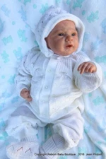 NICE Fine Delicate Knit Baby Doll Outfit White For Reborn or Newborn Infant Baby