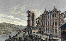HEIDELBERG - Schlossansicht - W. Peters - Stahlstich um 1950