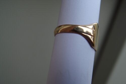 MENS Ladies 9ct YELLOW GOLD DECORATED SIGNET RING SIZE R 1/2 9 1934? Pinkie - Picture 4 of 8