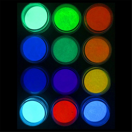 12 Colors Acrylic Luminous Fluorescent Powder Glow In the Dark Nail Art Pigment - Picture 9 of 12