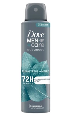 34,39 /L - 6er Pack Dove Deospray Men+Care Advanced - Eukalyptus Minze - 150ml