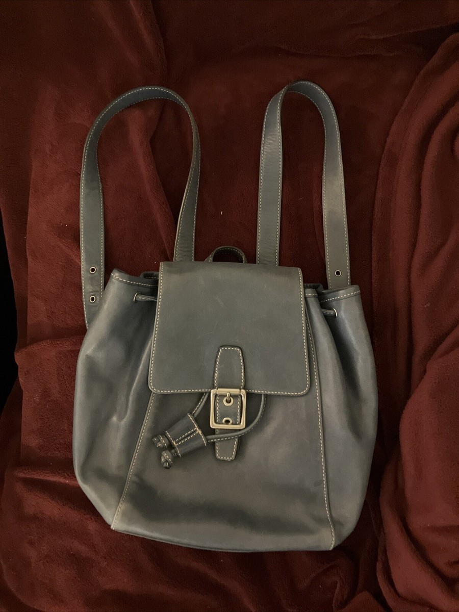 Vintage 90s Coach 9569 Blue Leather Legacy Small Backpack
