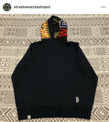 A Bathing Ape Bape Woodland Camo Bape Land Shark Full Zip Hoodie 