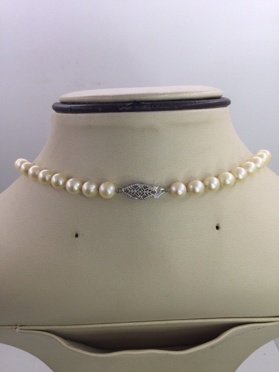 PEARL NECKLACE OFFWHITE - 6.65MM - 15” LONG (J1438) | eBay