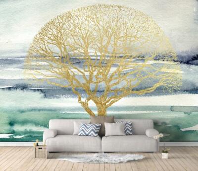 3D Golden Tree Branch 23903NA Wallpaper Wall Murals Removable Wallpaper Fay