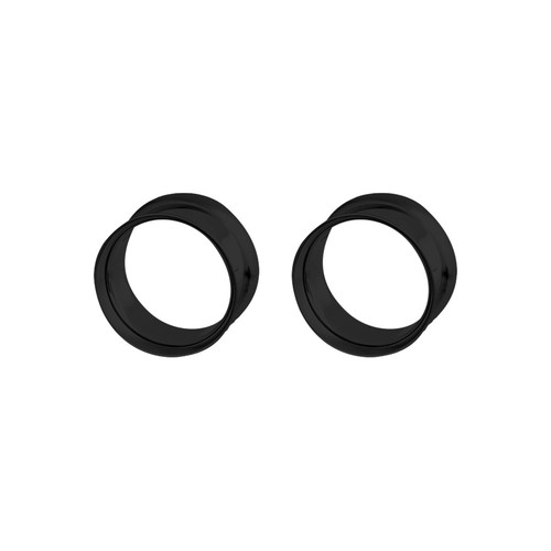 Pair of Surgical Steel PVD Black Double Flare Ear Tunnels Earlets Gauges Plugs - Picture 84 of 108