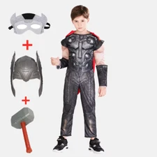 Thor Muscle Costume Kids Toy Light up Axe Halloween Cosplay Costume Movie Charac