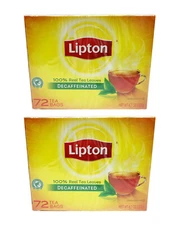 Lipton 100% Natural Decaf  Tea (2 boxes/144 tea bags)  Black & Orange Pekoe