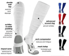 TCK Scrunch Crunch Football Socks, Quality Made in USA
