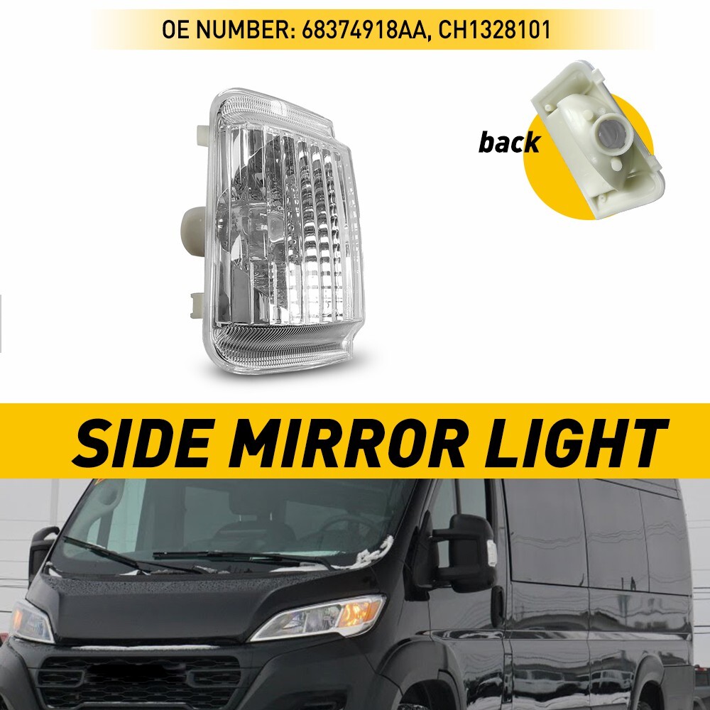 LEFT SIDE MIRROR TURN SIGNAL LIGHT COVER FOR 14-23 RAM PROMASTER 1500 2500 3500