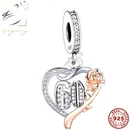 ? 60th Birthday Charm Rose Heart CZ Mum Genuine 925 Sterling Silver  Bead