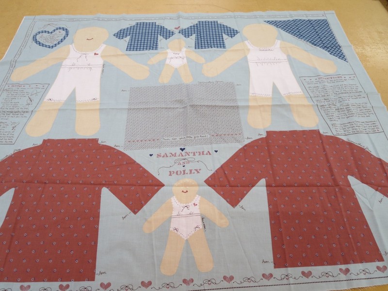 Samantha & Polly Cloth Doll Pattern Pillow Panel Joan Kessler ? Country Looking