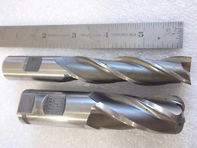 (2) Weldon HS 4 Flute & 3 Flute Finish End Mills