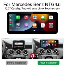 12.3'' Touchscreen Carplay Android Auto For Mecedes Benz NTG4.5 W246 W204 W176